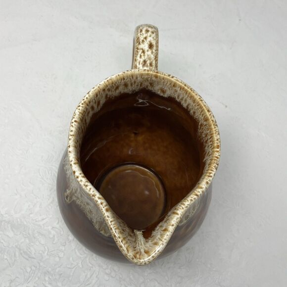 VTG McCoy USA SIGNED Pottery Brown Glaze Drip Pitcher 6.5” CottageCore Farmhouse - Picture 9 of 11